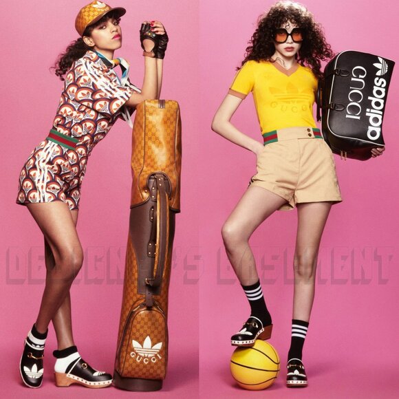 GUCCI x Adidas 36.5EU - 6.5US black Leather Trefoil logo GG platform Clogs shoes - Picture 6 of 12